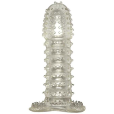 Прозрачная насадка с шипиками Cristal Condom - 12,5 см., фото 