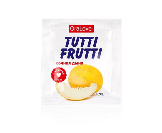 Пробник гель-смазки Tutti-frutti со вкусом сочной дыни - 4 гр., фото 