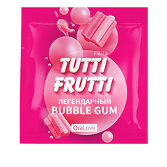 Саше гель-смазки Tutti-frutti со вкусом бабл-гам - 4 гр., фото 