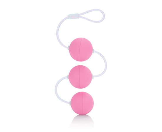 Три розовых вагинальных шарика FIRST TIME, Цвет: розовый, фото 