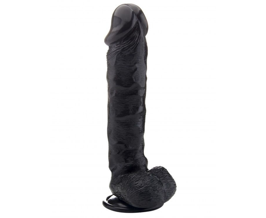 Чёрный фаллоимитатор Realistic Cock 13,4" With Scrotum - 34 см., фото 