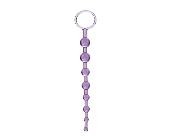 Фиолетовая анальная цепочка First Time Love Beads - 21 см., фото 
