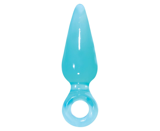 Анальная пробка с кольцом Pleasures Plug Mini, Цвет: голубой, фото 