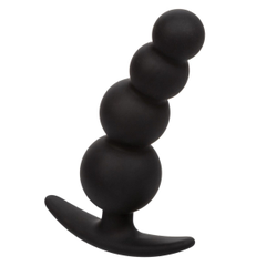 Черная анальная ёлочка для ношения Beaded Plug - 9 см., фото 