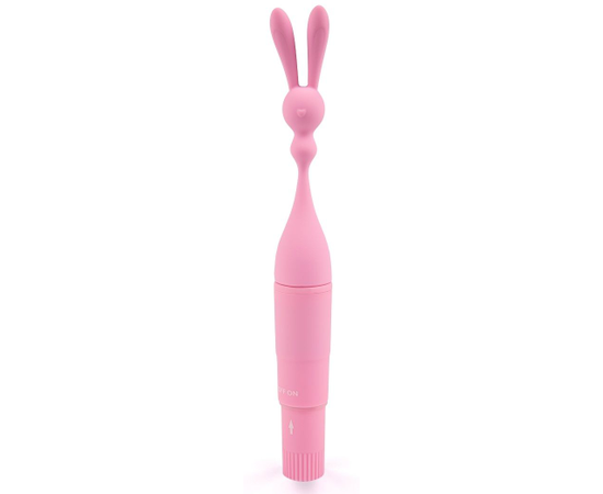 Розовый клиторальный вибростимулятор с длинными ушками - 20 см., фото 
