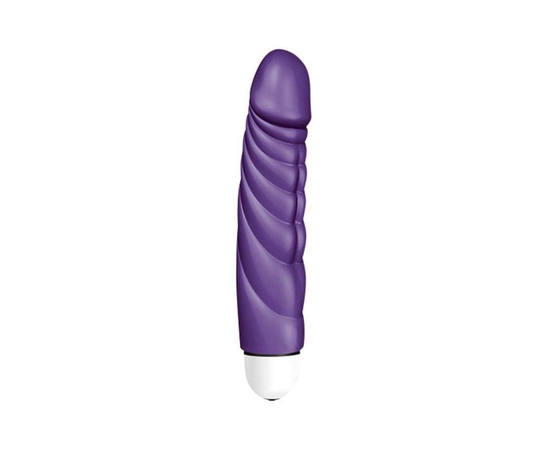 Фиолетовый вибратор с ребрышками Mr.Perfect Intense - 15,2 см., фото 