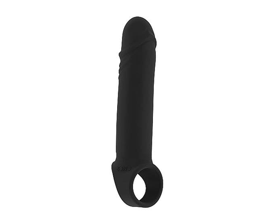 Чёрная удлиняющая насадка Stretchy Penis Extension No.31, фото 