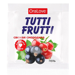 Гель-смазка Tutti-frutti со вкусом смородины - 4 гр., фото 