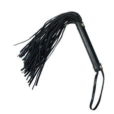 Чёрный флоггер с плетеной рукоятью - 38 см., фото 