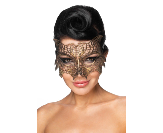 Золотистая карнавальная маска "Регул", Цвет: золотистый, фото 