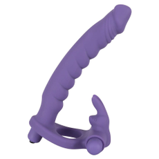 Фиолетовая насадка на пенис для анальной стимуляции партнёрши, Цвет: фиолетовый, фото 