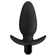 Черная анальная вибропробка Silicone Saddle Plug - 12,1 см., фото 