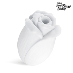 Белый нереалистичный мастурбатор в форме бутона цветка White Rose, фото 