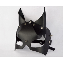 Черная кожаная маска "Черт", фото 