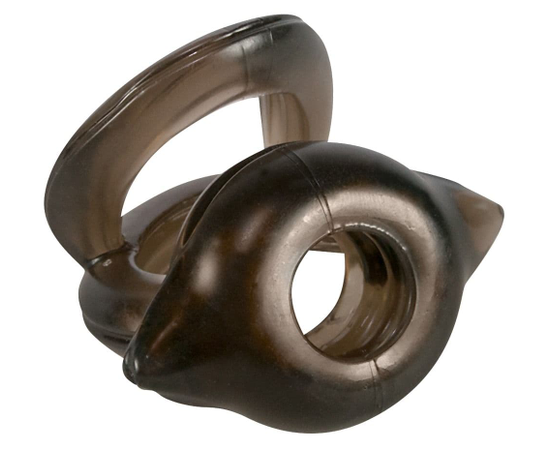 Черное эрекционное кольцо для пениса и мошонки, фото 