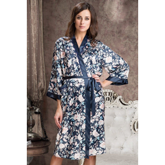 Стильное кимоно Emilia с кружевными элементами, Цвет: синий, Размер: L-XL, фото 