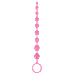 Розовая анальная цепочка-елочка Pleasure Beads - 30 см., фото 
