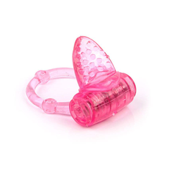 Розовое эрекционное виброкольцо Flirting Tongue, фото 