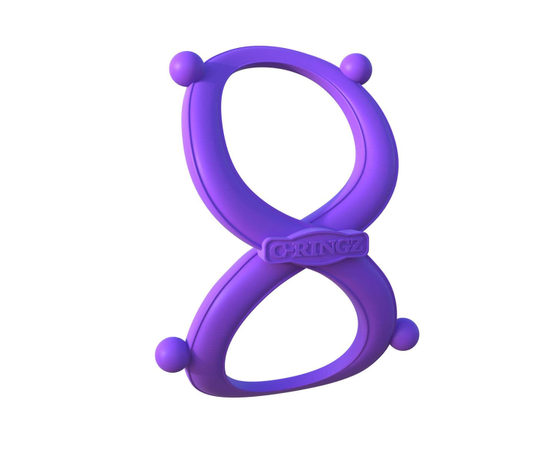 Фиолетовое эрекционное кольцо на пенис и мошонку Infinity Ring, фото 