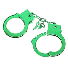Зеленые пластиковые наручники "Блеск", фото 
