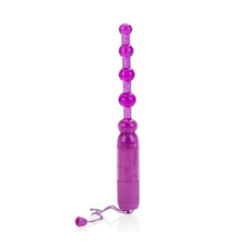 Фиолетовая анальная цепочка Waterproof Vibrating Pleasure Beads, фото 