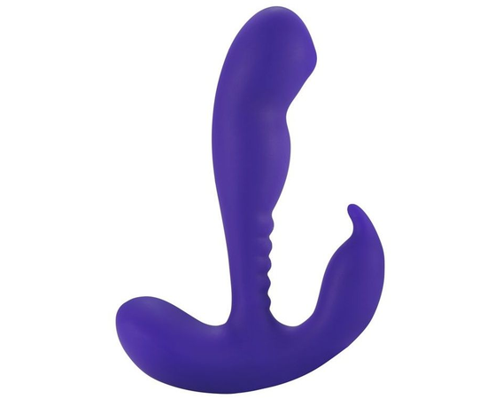 Фиолетовый стимулятор простаты Anal Vibrating Prostate Stimulator with Rolling Ball - 13,3 см., фото 