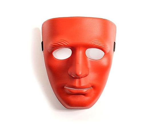 Красная маска из пластика, фото 