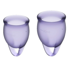 Набор менструальных чаш Satisfyer Feel confident Menstrual Cup, Цвет: фиолетовый, фото 
