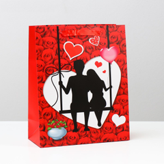Подарочный пакет "Романтичная пара" - 32 х 26 см., фото 