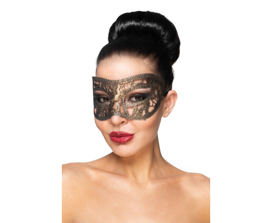 Золотистая карнавальная маска "Хатиса", Цвет: золотистый, фото 