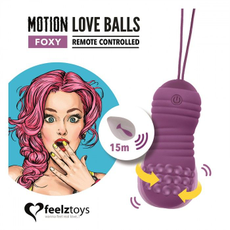 Фиолетовые вагинальные шарики с вращением бусин Remote Controlled Motion Love Balls Foxy, фото 