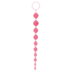 Розовая анальная цепочка - 26,7 см., фото 