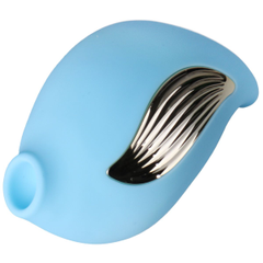 Голубой клиторальный вибростимулятор-ракушка, Цвет: голубой, фото 
