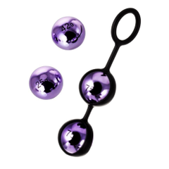 Фиолетово-чёрный набор вагинальных шариков TOYFA A-toys, Цвет: фиолетовый с черным, фото 