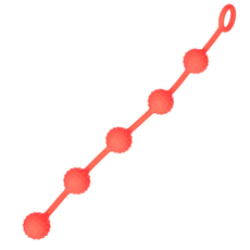 Анальная цепочка с кольцом OYO - 30 см., Цвет: красный, фото 