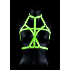 Портупея Bra Harness с неоновым эффектом, Цвет: зеленый с черным, Размер: S-M, фото 