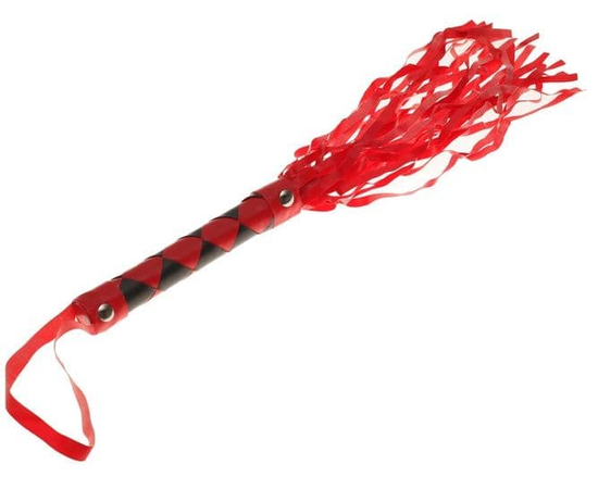 Красно-черная плеть с ромбами на ручке - 42 см., фото 
