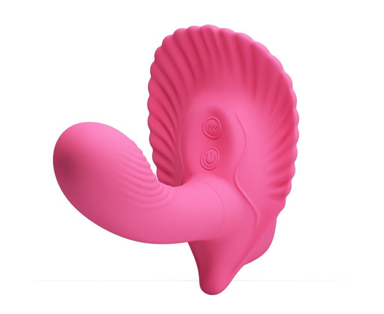 Розовый вибростимулятор для ношения - для массажа точки G и клитора, фото 