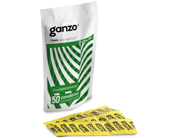 Ультратонкие презервативы Ganzo Ultra thin, Длина: 18.00, Объем: 50 шт., фото 
