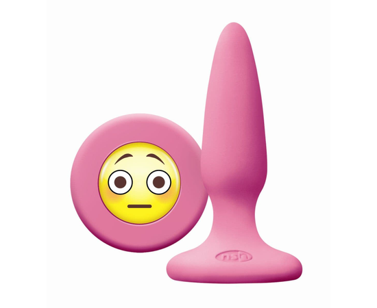 Розовая силиконовая пробка Emoji Face OMG - 8,6 см., фото 