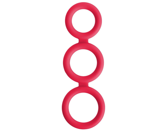 Красное тройное эрекционное кольцо Triad Cock Ring, фото 