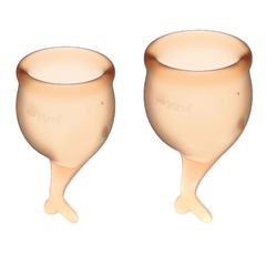 Набор менструальных чаш Satisfyer Feel secure Menstrual Cup, Цвет: оранжевый, фото 