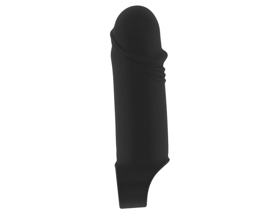 Чёрная удлиняющая насадка Stretchy Thick Penis Extension No.35 - 15,2 см., фото 