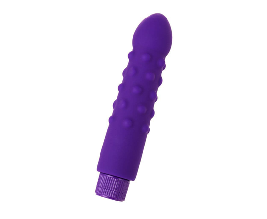 Фиолетовый вибратор с шишечками - 17 см., фото 