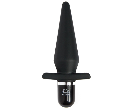 Черная анальная пробка с вибрацией Delicious Fullness Vibrating Butt Plug - 14 см., фото 