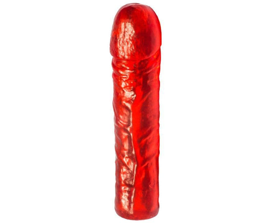 Красный гелевый фаллоимитатор - 16,5 см., фото 