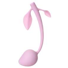 Розовый силиконовый вагинальный шарик с лепесточками, фото 