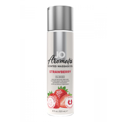Массажное масло JO Aromatix Massage Oil Strawberry с ароматом клубники - 120 мл., фото 