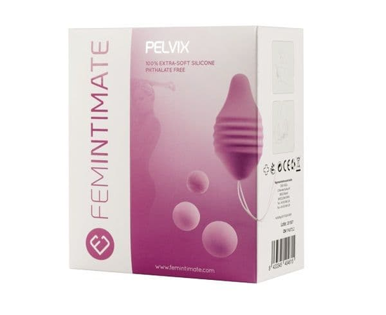 Набор для интимных тренировок Pelvix Concept: контейнер и 3 шарика, Цвет: розовый, фото 