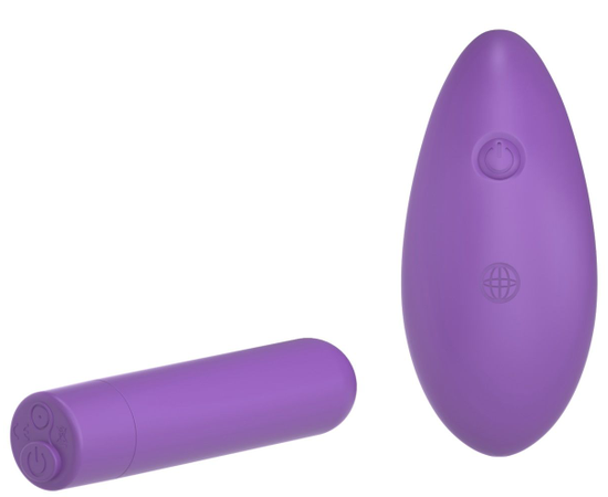 Фиолетовая вибропуля с пультом Rechargeable Remote Control Bullet - 7,62 см., фото 
